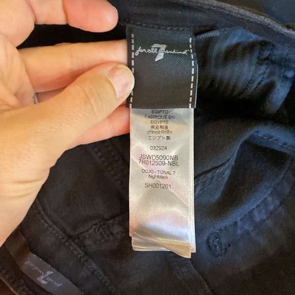 7 for all mankind the slim trouser Dojo bootcut flare jeans black size 28 - Picture 9 of 11